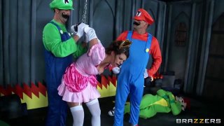 Slutty Brooklyn Chase gets dominated by Luigi and Mario BDSM 
