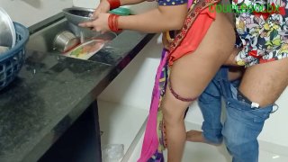 Punjabi bhabhi with saggy tits was fucked doggystyle in the kitchen 