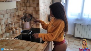  Indian Teen with Huge Boobs Gettin Fucked in her Kitchen