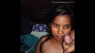 Indian Girl Fucked at Night having Cum facial 