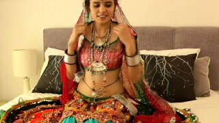 Charming Indian College Girl Jasmine In Gujarati Garba Dress 